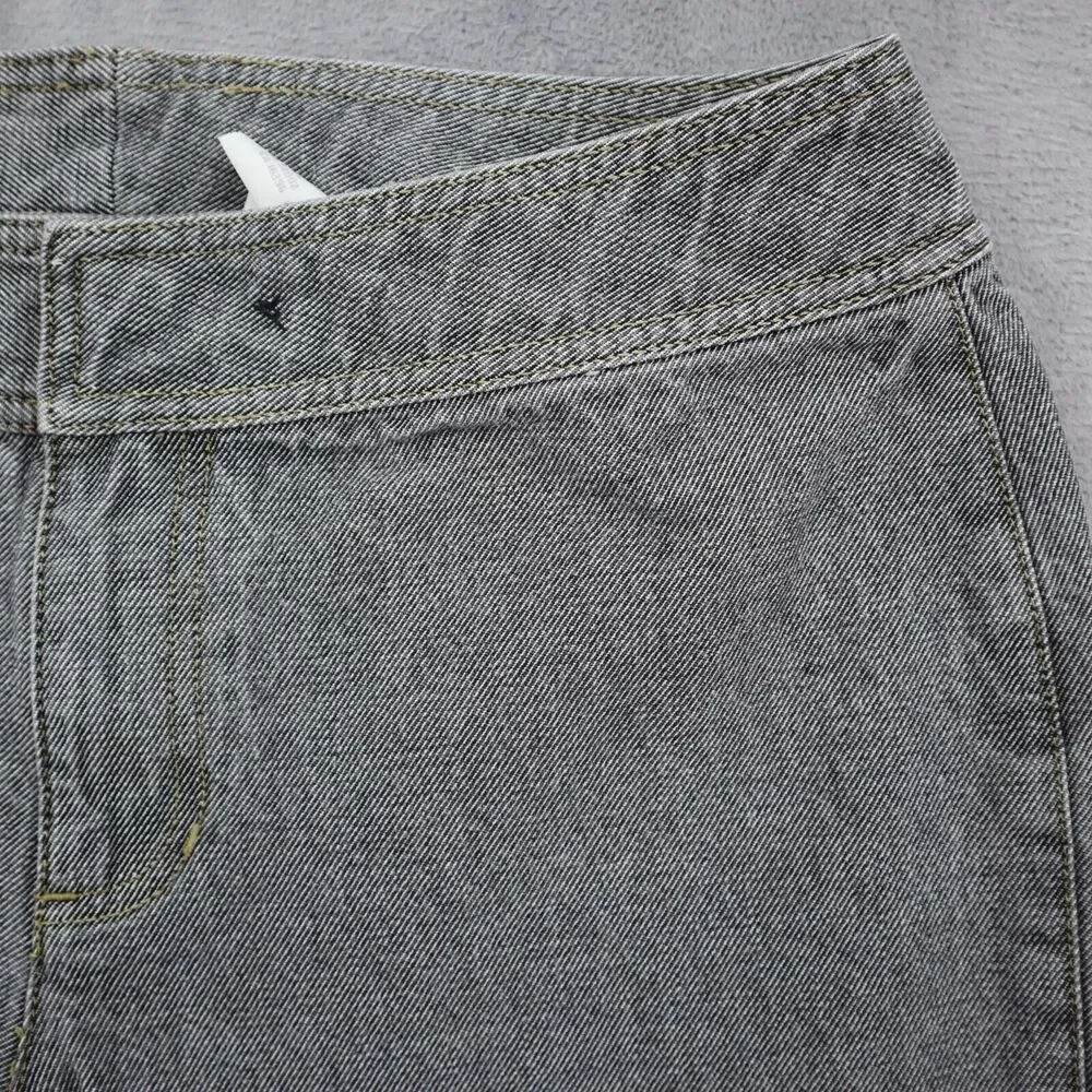 Liz Claiborne Pants Womens 8 Gray Straight Ankle Zip Hook Eye Dark Wash Jeans